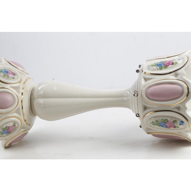 Antique Victorian Porcelain French Panel Mantel Luster Hand Painted Pink Gold For Sale - Image 11 of 12