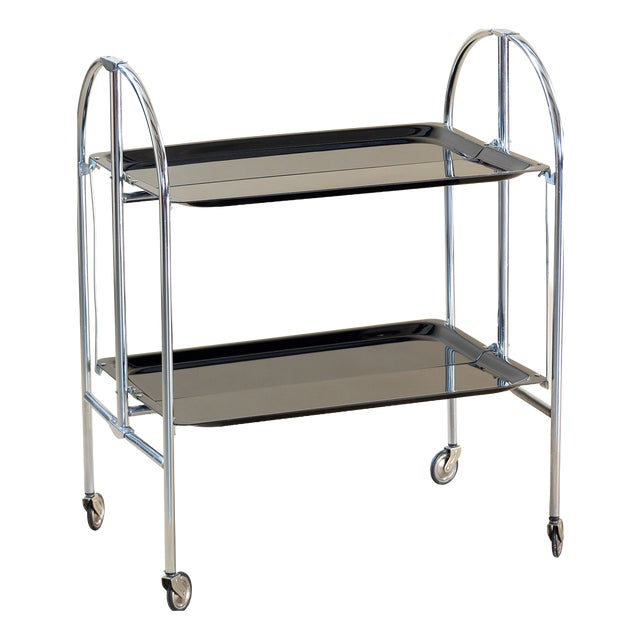 Folding Serving Trolley, Czechoslovakia, 1970s For Sale