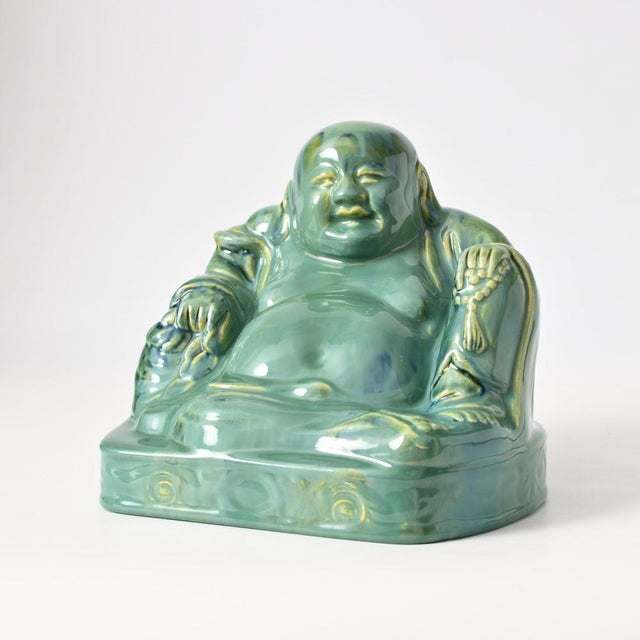 Italian Green Glazed Buddha Figurine by Gio Ponti for Richard Ginori, 1930s For Sale - Image 6 of 12