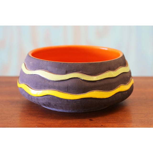Italian 1950s Sica Vintage Italian Ceramic Bowl Planter Manner of Aldo Londi Bitossi For Sale - Image 3 of 6