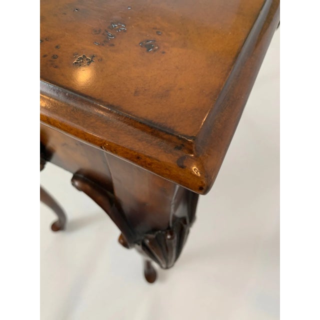 Wood Burlwood Console Table With Two Drawers For Sale - Image 7 of 10