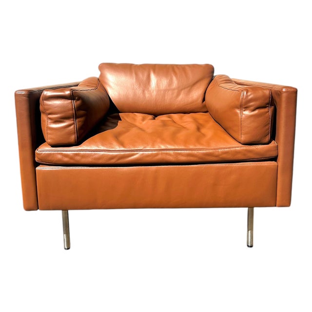 Herman Miller Leather Bolster Club Chair For Sale