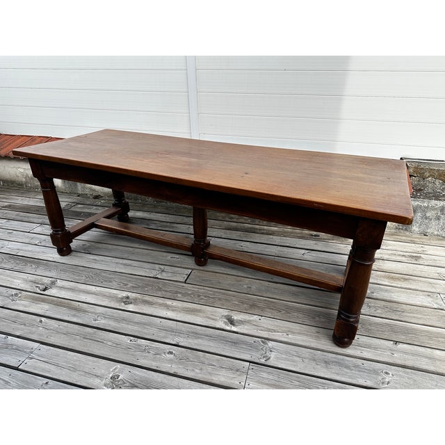 Wood Early 20th Century Walnut Dining Table For Sale - Image 7 of 13