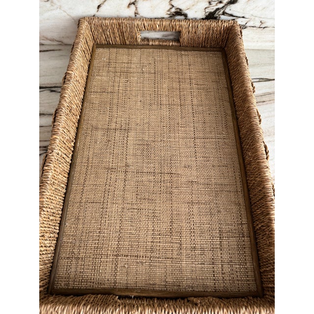 Cabin Natural Grass & Bamboo Tray For Sale - Image 3 of 6