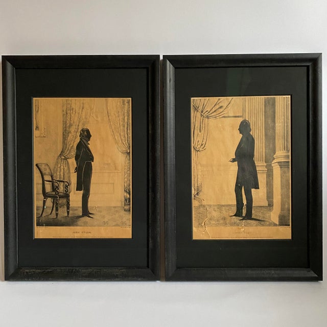 Newly framed, pair of antique silhouettes of gentlemen….