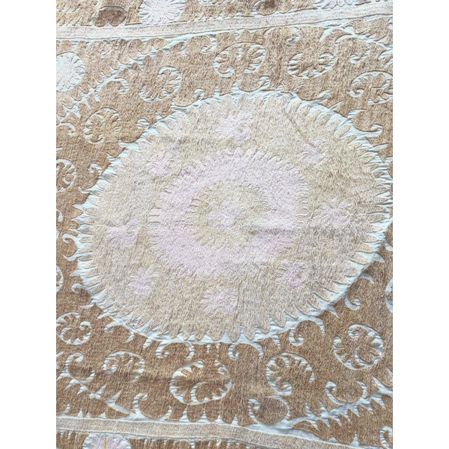 Boho Vintage Suzani from Samarkand, circa late 1960s. Dimension; 59'' x 61'' inches / 150 x 156 cm / 4'11'' x 5'1''...
