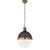Thomas O'Brien for Visual Comfort Signature Hicks Large Pendant in Bronze & Hand-Rubbed Antique Brass with White Glass For Sale