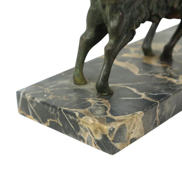 Antique Goat Sculpture in Bronze and Marble, 1920s For Sale - Image 14 of 18