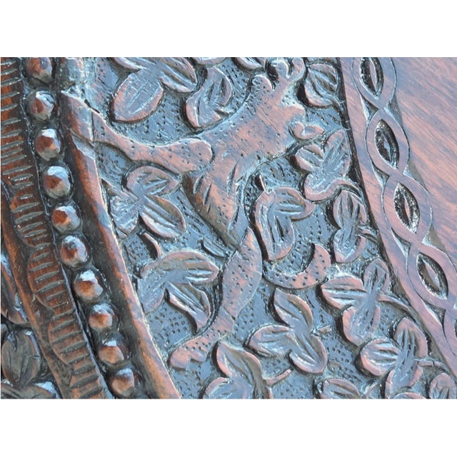 Wood 19th Century Heavily Carved Rosewood Side Table/Center Table; Made in Burma. For Sale - Image 7 of 18
