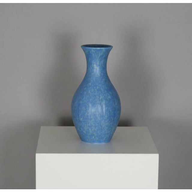 Cerulean Blue Art Deco Vessel by Pilkington Royal Lancastrian Pottery. England, circa 1920.