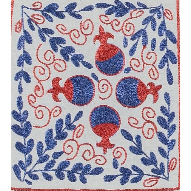 Decorative cushion cover made of hand embroidery silk on linen background, flowers and vine motifs, linen backing with...