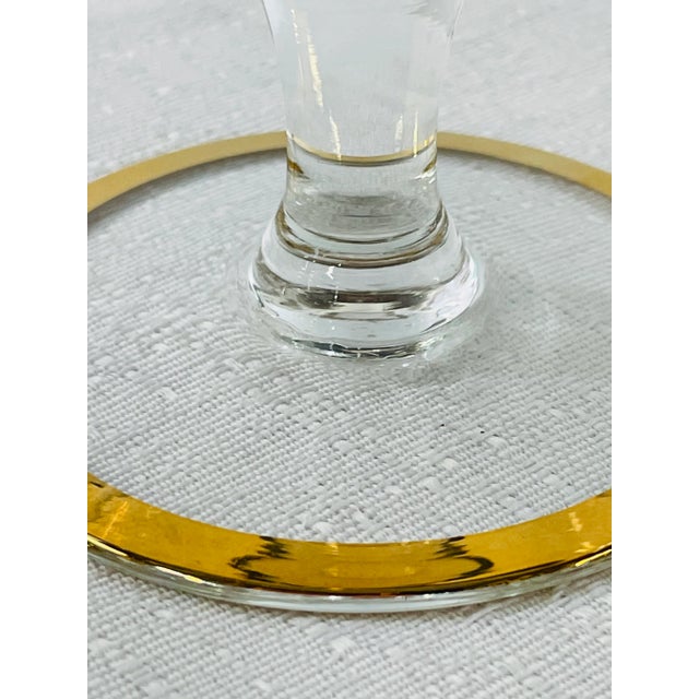 1990s Gold/Crystal Wine Glasses and Dessert Glass Bowls, Set of 12 For Sale - Image 5 of 13