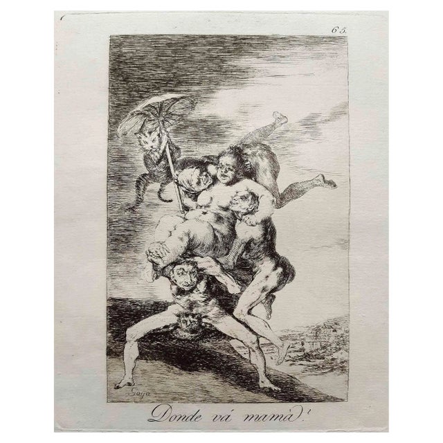 Francisco Goya, Donde va Mama from Los Caprichos, Original Etching, 1799 For Sale