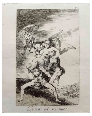 Francisco Goya, Donde va Mama from Los Caprichos, Original Etching, 1799