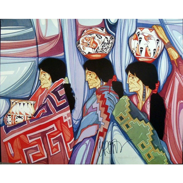 1990s Amado Pena Tres Artesanas Hand Signed Fine Art Print For Sale In Denver - Image 6 of 6