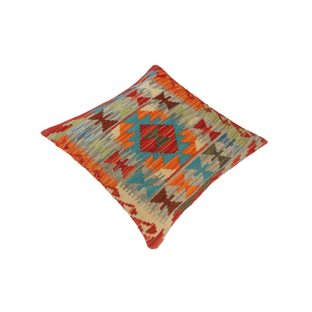 Shabby Chic 1990s Shabby Chic Turkish Hand Woven Kilim Throw Pillow For Sale - Image 3 of 5