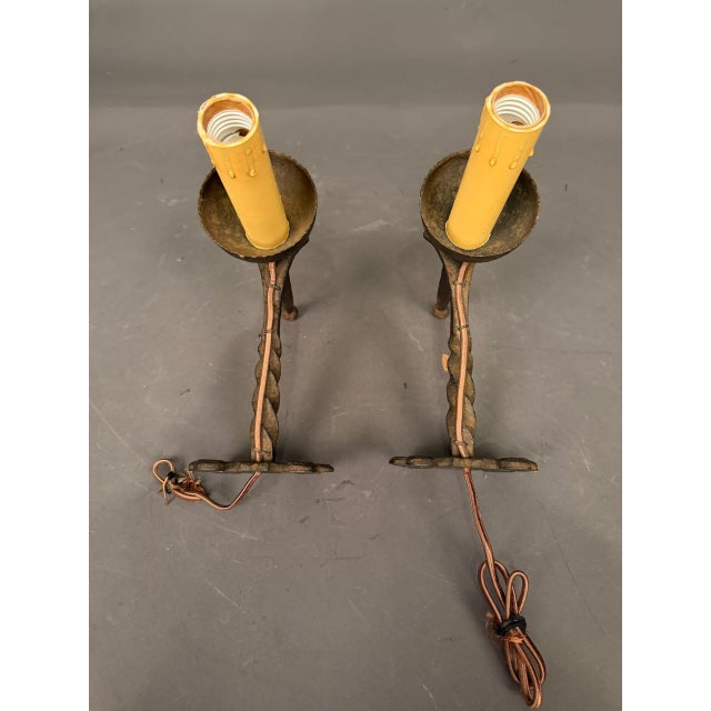 19th Century 1890s French Iron Wall Sconces - Pair For Sale - Image 5 of 11