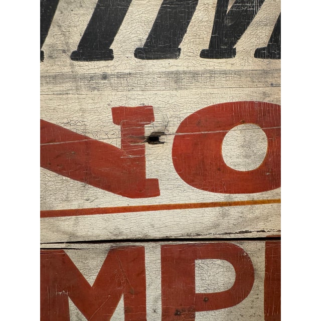 Antique Positively No Dumping Per Order Board of Health Wood Sign 20"x26" For Sale - Image 14 of 15