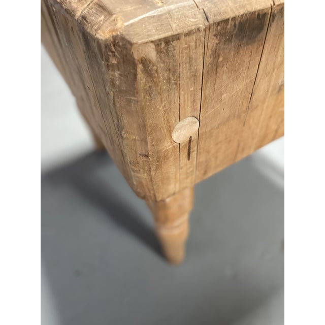 French Country 1950s Mid Century Butcher Block For Sale - Image 3 of 7