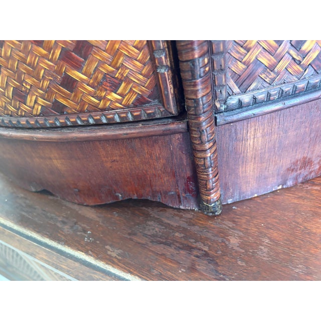 1980s Costal Rattan Demi-Lune Cabnit/Bar For Sale - Image 9 of 12