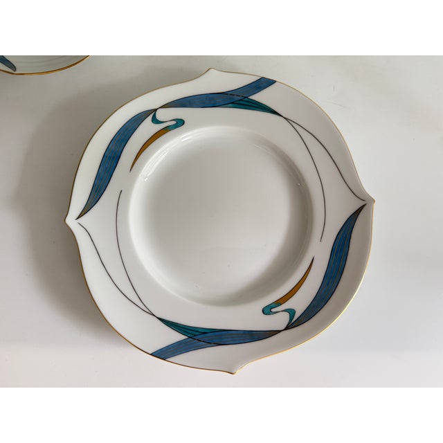 Form Wellenspiel Waterfowl Turquoise Coffee Cup with Saucer and Plate from Meissen, 1990s, Set of 3 For Sale - Image 9 of 11