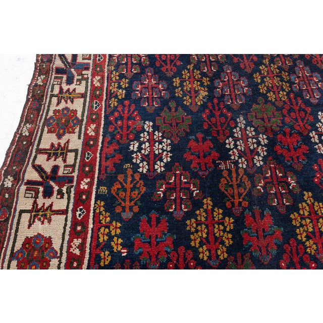 19th Century North West Persian Botanic Handwoven Wool Rug For Sale - Image 9 of 9