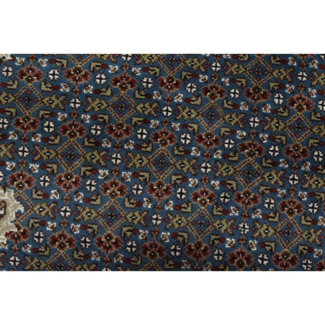 2020s Tabriz Mahi Rug 10'1'' X 14'5'' Blue Wool Traditional Hand-Knotted Carpet For Sale - Image 5 of 15