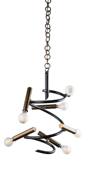 Vintage Brass and Lacquered Metal Ceiling Lamp attributed to Giampiero Aloi for Stilnovo, 1950s