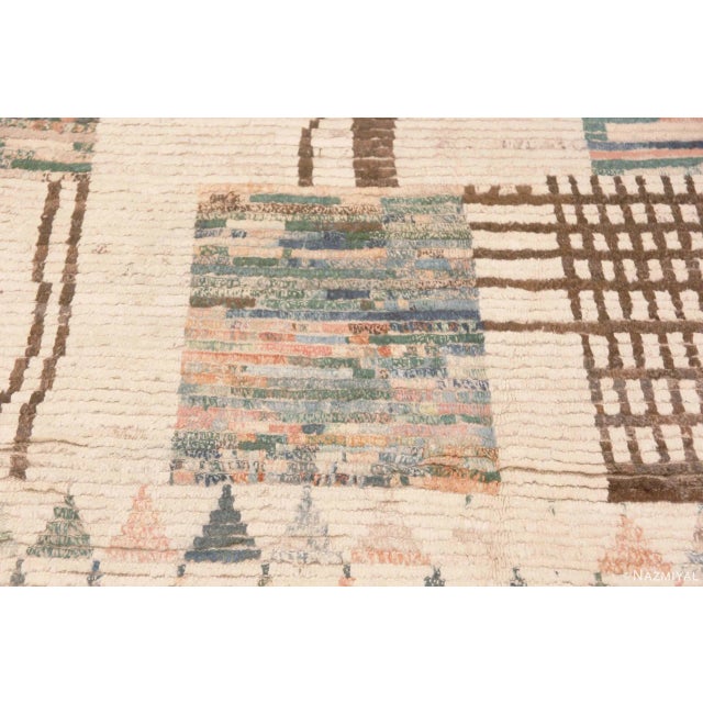 Folk Art Nazmiyal Collection Abstract Folk Art Contemporary Central Asian Area Rug For Sale - Image 3 of 8