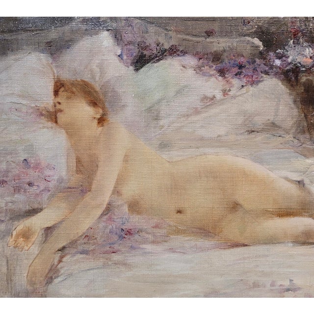 Henri Gervex-19th Century Study of a Reclining Nude Female-Oil Painting For Sale In Los Angeles - Image 6 of 10