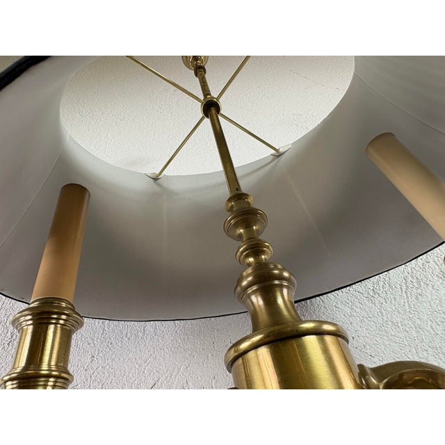 French Vintage Solid Brass Bouilotte Style Table Lamp by Frederick Cooper For Sale - Image 3 of 10