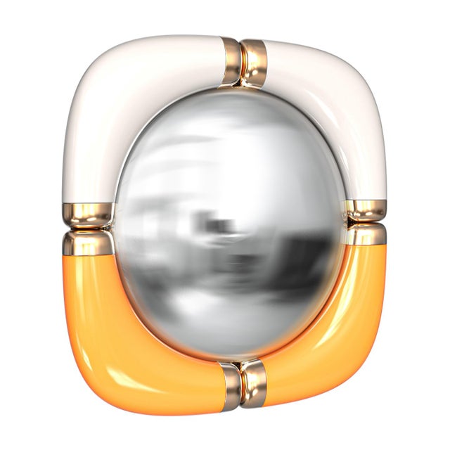 Art Deco "Candice" Convex Wall Mirror With Bronze, Stainless Steel, Handcrafted For Sale - Image 3 of 6