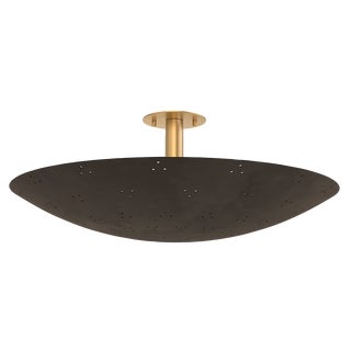 Hudson Valley Lighting Bern 28 in. 3 Light Flush Mount in Vintage Brass and Bronze Finish For Sale