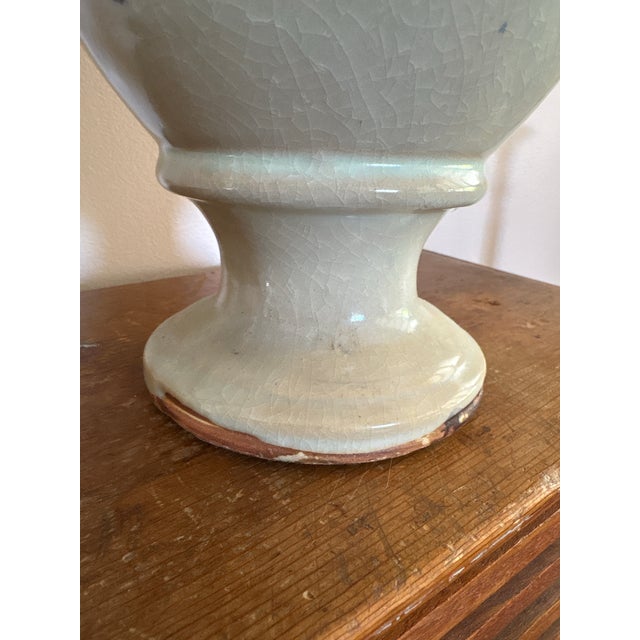 Vintage Red & Cream Studio Pottery Double Handled Vessel For Sale - Image 9 of 11