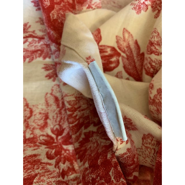 Pair Pottery Barn 2006 Matine Pillowsham Red Toile Floral Classic Traditional French Country Standard Size For Sale In Miami - Image 6 of 12