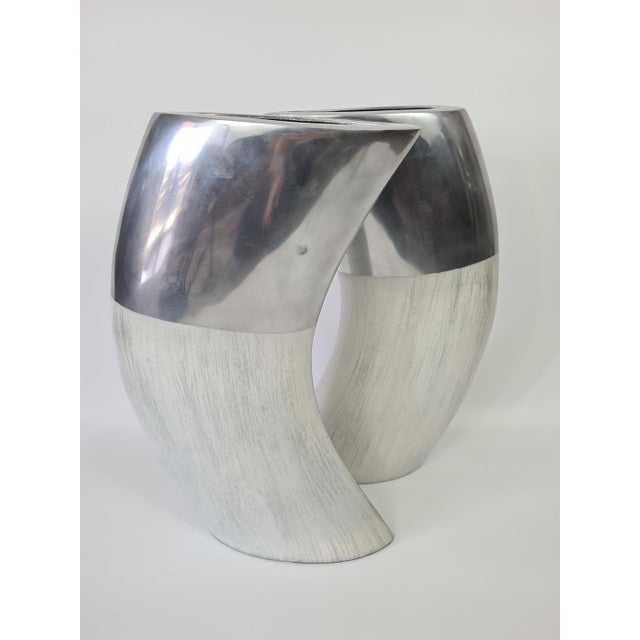 Metal Vases in Aluminum and Ceramic from Ventura Living, 2000s, Set of 2 For Sale - Image 7 of 11