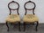 Victorian Late 1800s Carved Tapestry Small Accent Side Chairs a Pair 6379 For Sale - Image 10 of 12