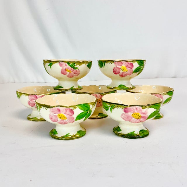 Vintage Home is pleased to offer this set of 7 Sherbet Cups of the iconic Desert Rose China pattern from Franciscan. They...