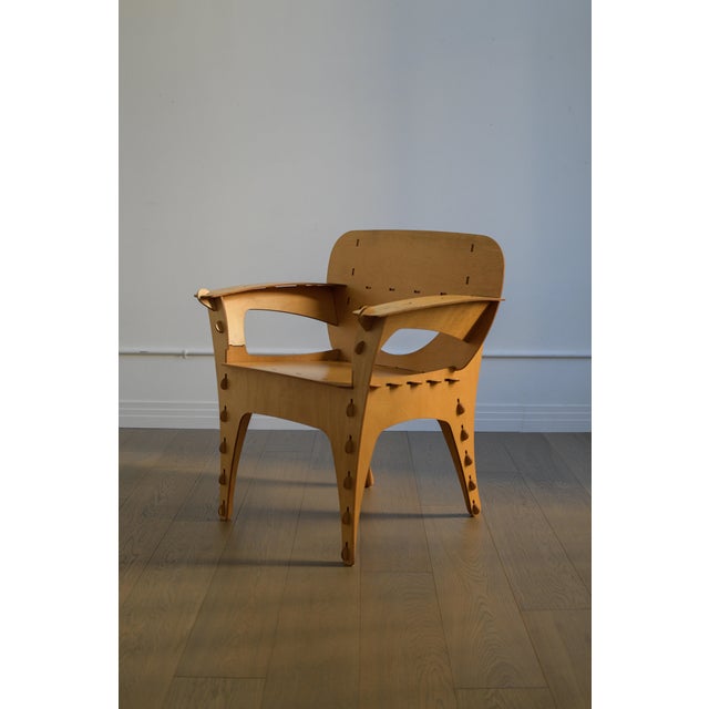 1990 Attributed to David Kawecki Puzzle Chair in Laser-Cut Birch/Plywood, Usa For Sale - Image 17 of 18