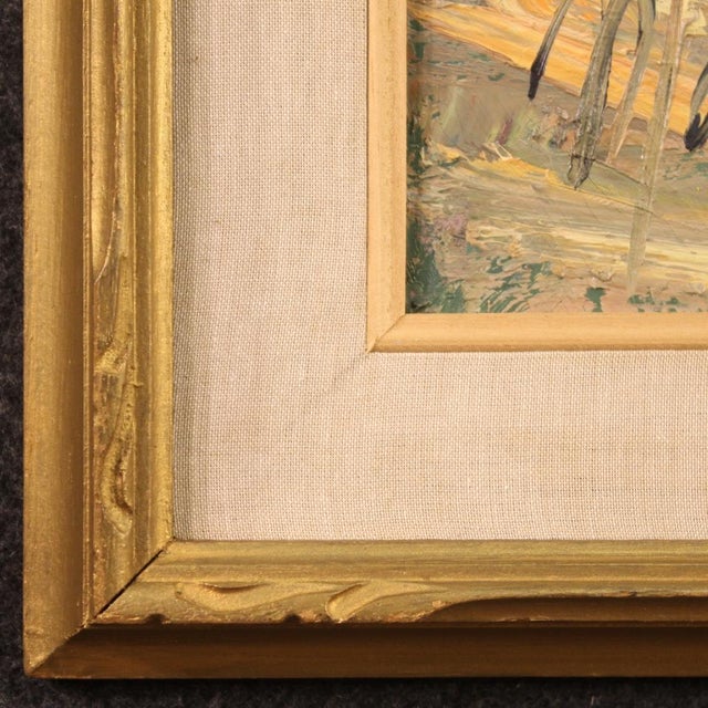 Italian Artist, Countryside Landscape, 1970, Oil on Canvas For Sale - Image 8 of 14