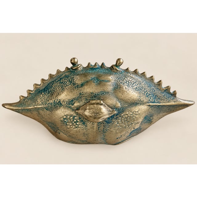 Vintage Extra Large Brass Crab Figure Trinket Box, With Baby Crab on Back For Sale - Image 4 of 7