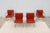Fabulous set of 4 Brno tubular style chairs in vibrant mid-century orange-hued vinyl upholstery, by Gordon International....