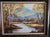Blue Late 20th-Century Idealization Landscape Autumn Birch River & Mountain Oil Painting – Signed Ayj For Sale - Image 8 of 9