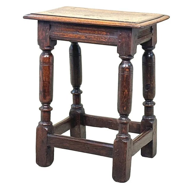 17th Century Rectangular Oak Joint Stool, 1660 For Sale - Image 11 of 11