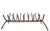 Nice mid century log holder, fireplace grate, having 9 repeating U shaped log holders, which are supported by opposing U...