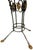 Antique Wrought Iron Brass Greyhound Gueridon Table Inlaid Marble Top 22" For Sale - Image 4 of 14