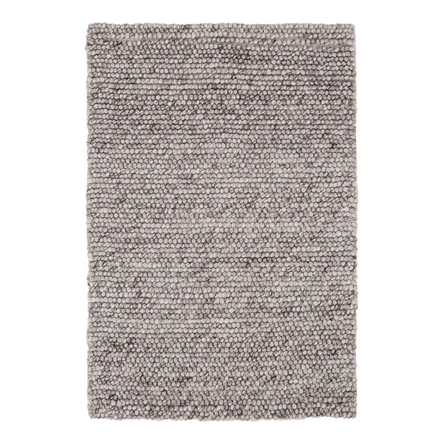 Dash & Albert by Annie Selke Niels Grey Woven Wool/Viscose Rug, 5' x 8' For Sale