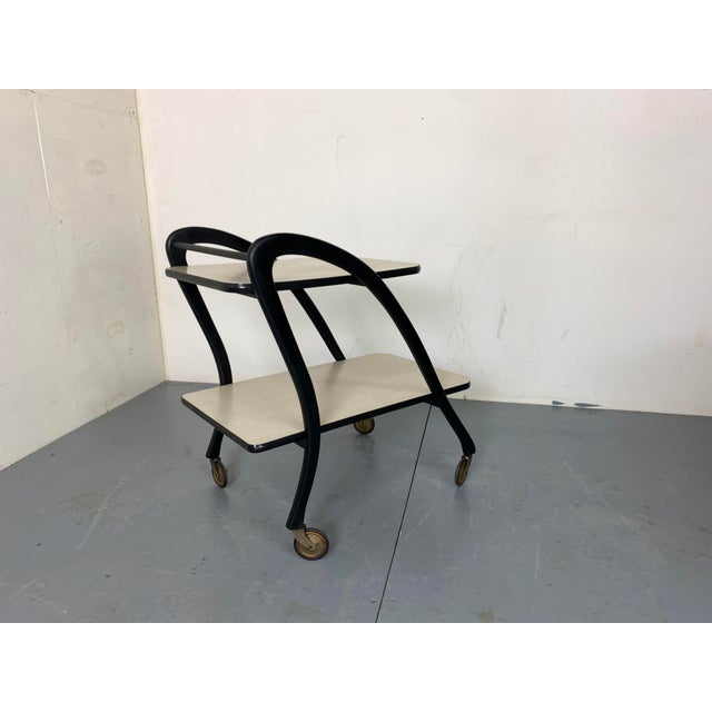 Mid-Century Italian Bar Cart attributed to Cesare Lacca, 1950s For Sale - Image 9 of 9