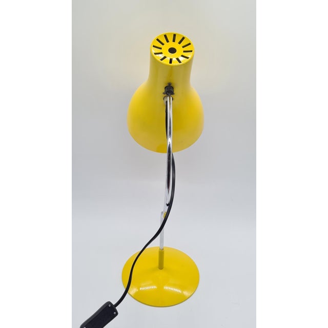 Desk Lamp in Yellow Metal and Chrome by J. Hůrka, Czechoslovakia, 1970s For Sale - Image 6 of 11