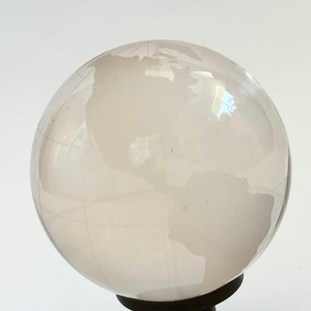 Late 20th Century Vintage Glass Globe on Brass Stand For Sale - Image 5 of 9